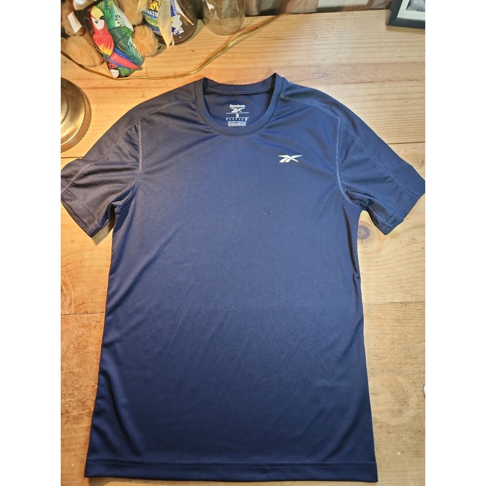 Reebok Performance Tech Tee-T Men Sz S, Navy, 100% Polyester. Excellent